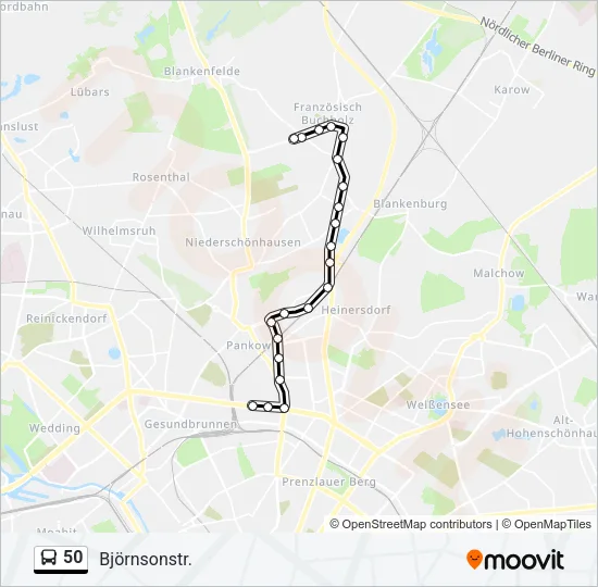 50 Bus Line Map