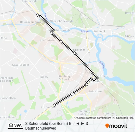 S9A Bus Line Map