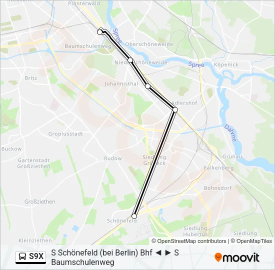 S9X Bus Line Map
