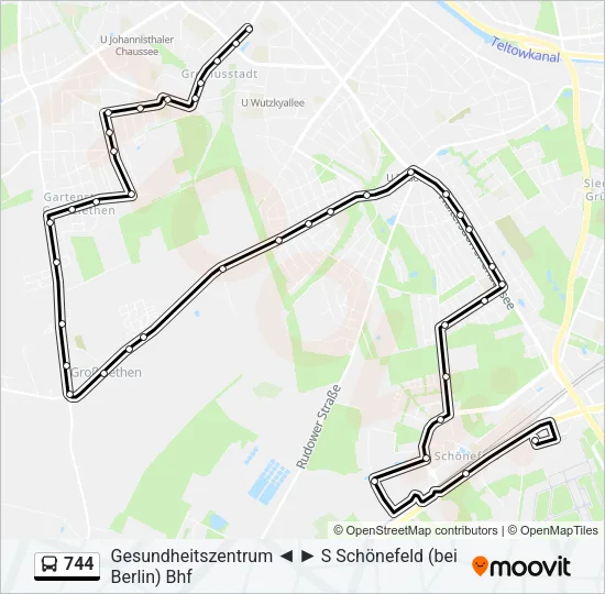 744 Bus Line Map
