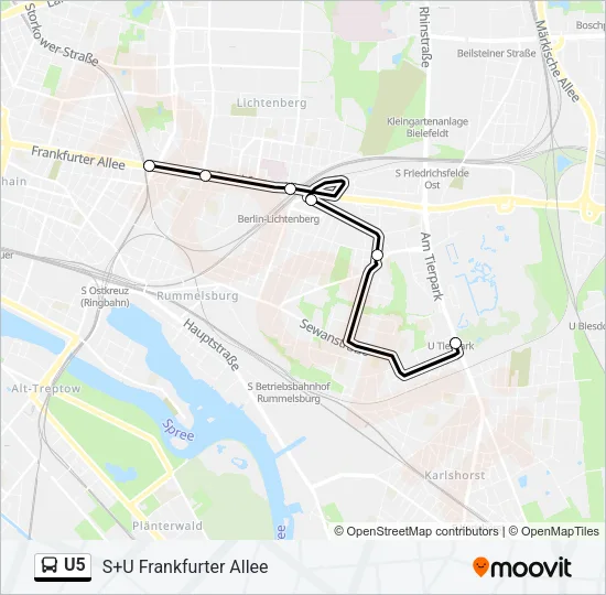 U5 Bus Line Map
