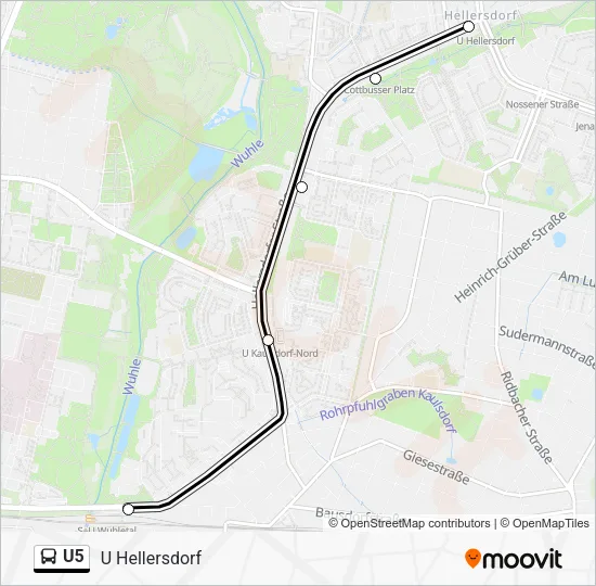 Автобус U5: карта маршрута