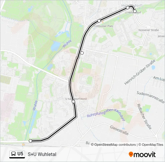 Автобус U5: карта маршрута