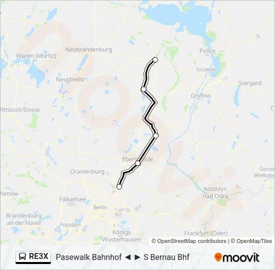 RE3X Bus Line Map