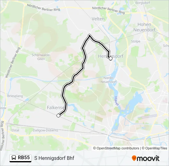 RB55 Bus Line Map