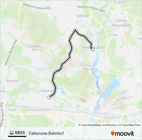 RB55 Bus Line Map