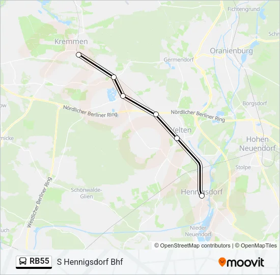 RB55 Bus Line Map
