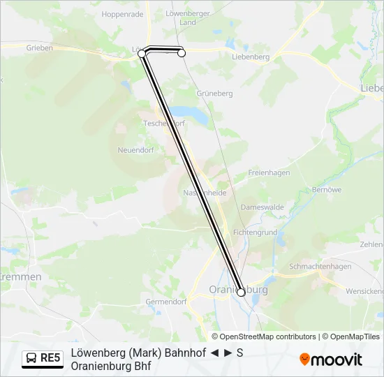 RE5 Bus Line Map