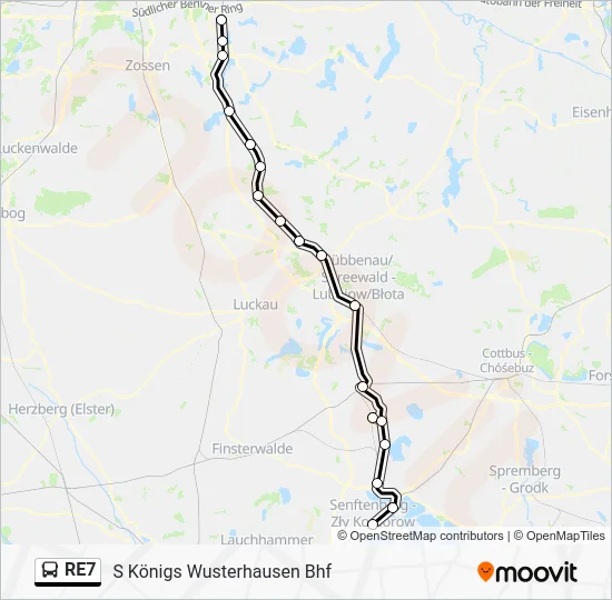 Автобус RE7: карта маршрута