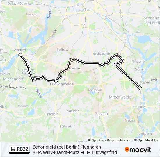 RB22 Bus Line Map