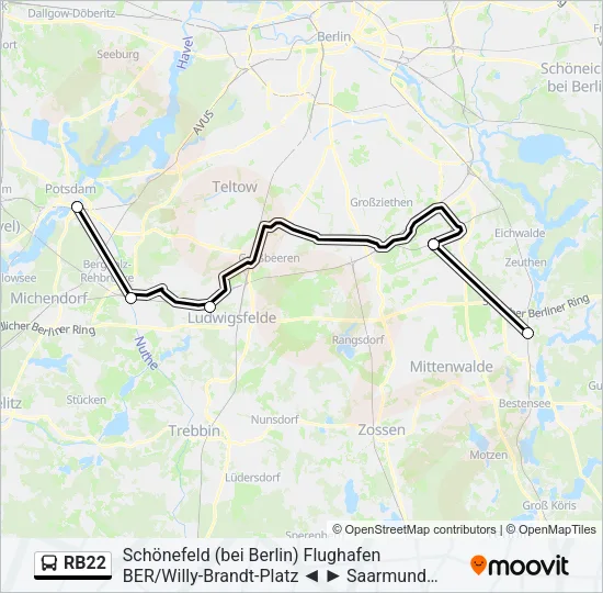RB22 Bus Line Map
