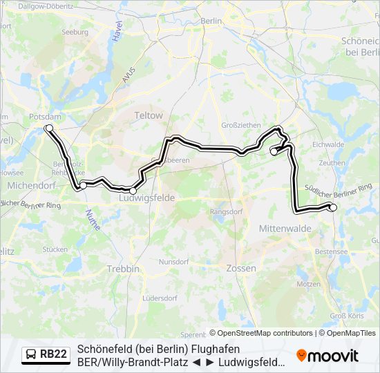 RB22 Bus Line Map