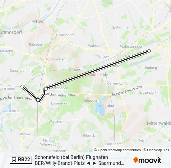 RB22 Bus Line Map