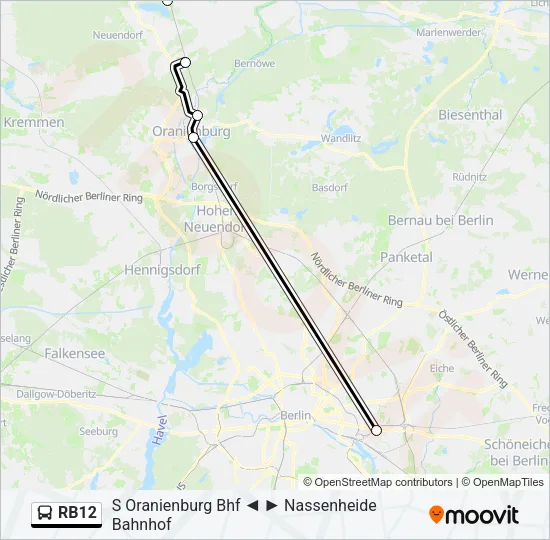 RB12 Bus Line Map