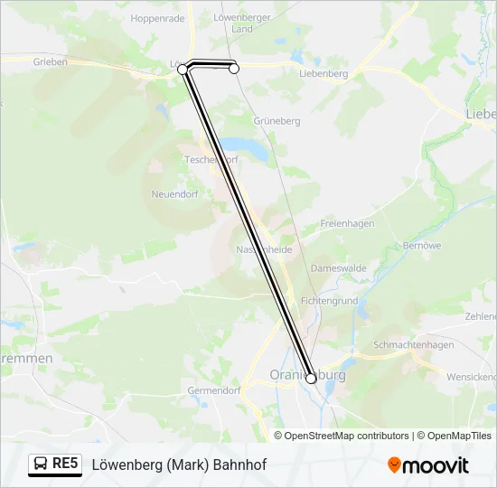 RE5 Bus Line Map