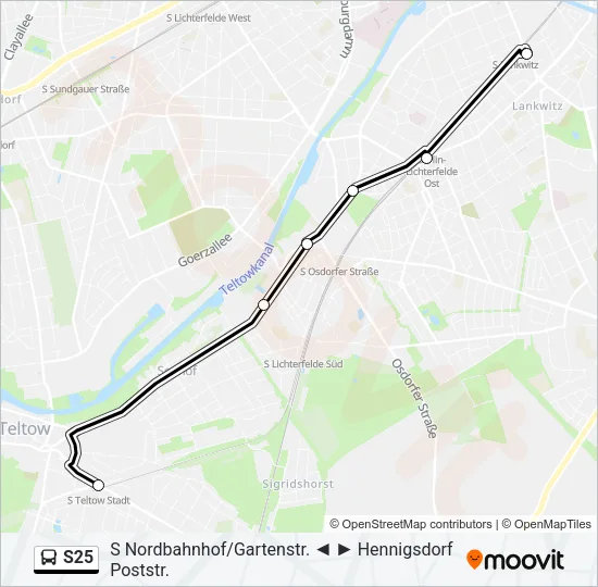 S25 Bus Line Map
