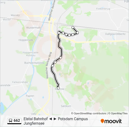 Автобус 662: карта маршрута