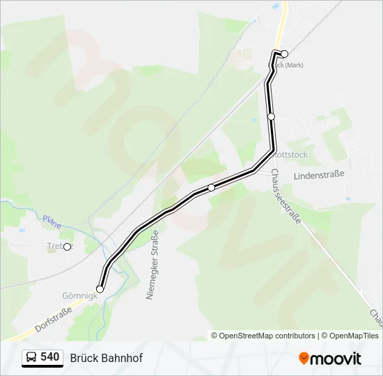 540 Bus Line Map