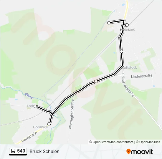 540 Bus Line Map