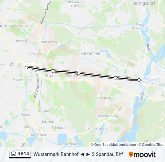 RB14 Bus Line Map
