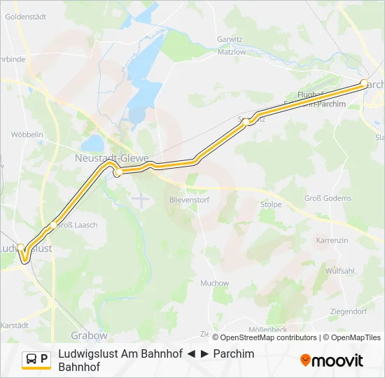 Автобус P: карта маршрута