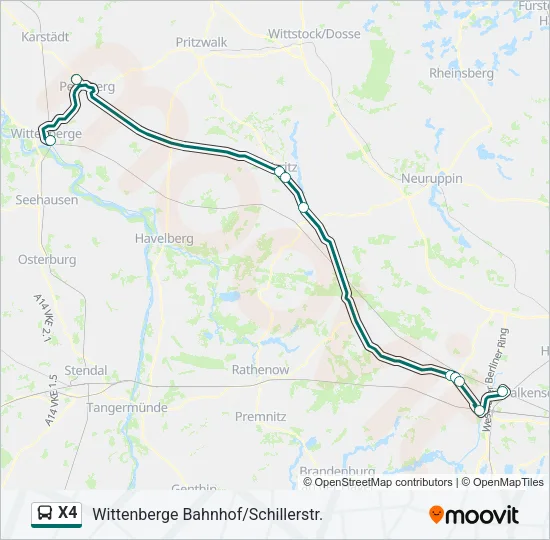 X4 Bus Line Map
