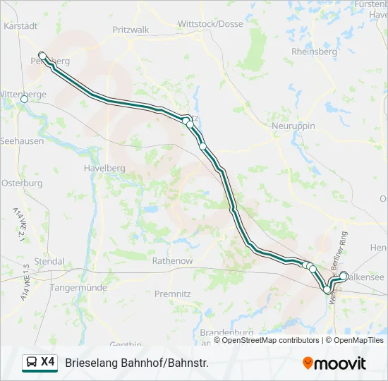 X4 Bus Line Map