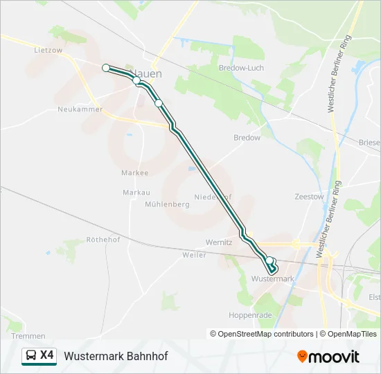 X4 Bus Line Map