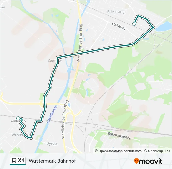 X4 Bus Line Map