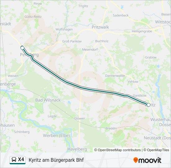 Автобус X4: карта маршрута