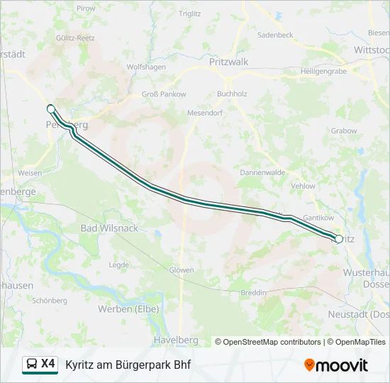 X4 Bus Line Map