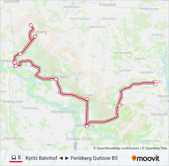 Автобус S: карта маршрута