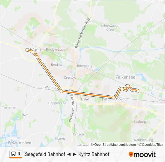 Автобус R: карта маршрута