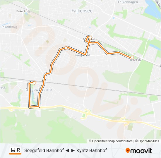 Автобус R: карта маршрута
