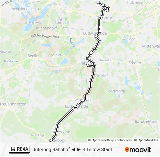 Автобус RE4A: карта маршрута