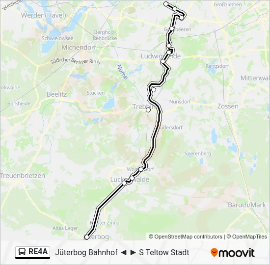 Автобус RE4A: карта маршрута