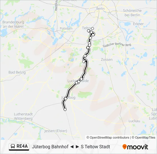 Автобус RE4A: карта маршрута