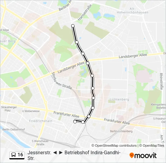 Автобус 16: карта маршрута