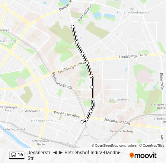 Автобус 16: карта маршрута