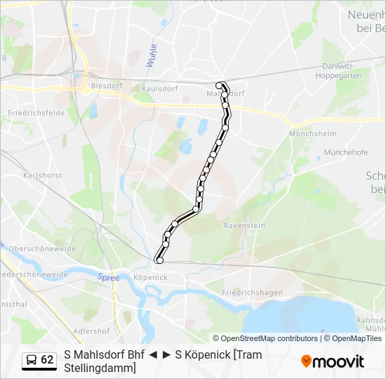 Автобус 62: карта маршрута