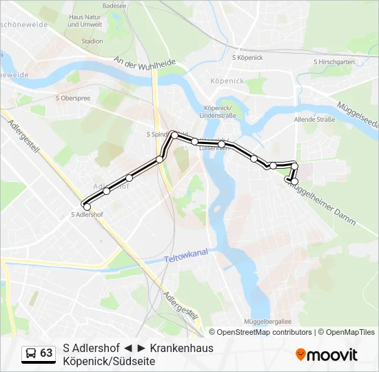 Автобус 63: карта маршрута