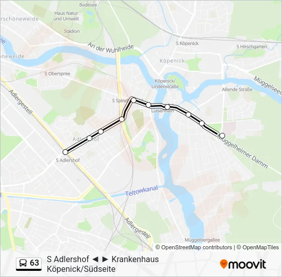 Автобус 63: карта маршрута