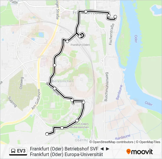 Автобус EV3: карта маршрута