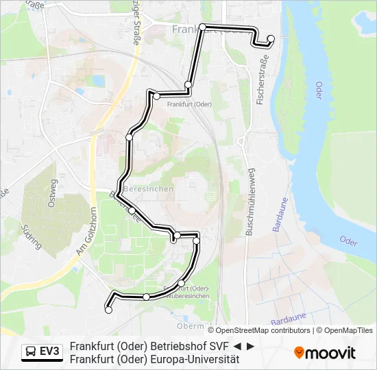 Автобус EV3: карта маршрута