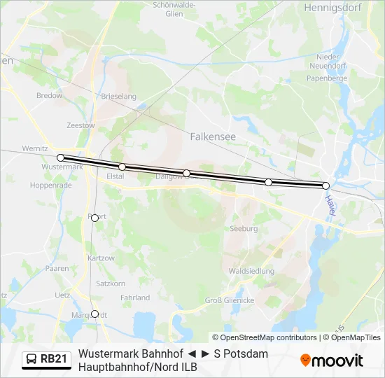 RB21 Bus Line Map
