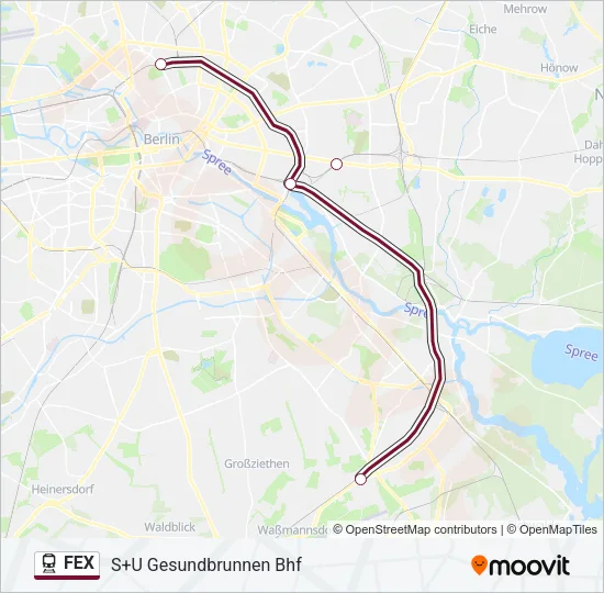 FEX Train Line Map