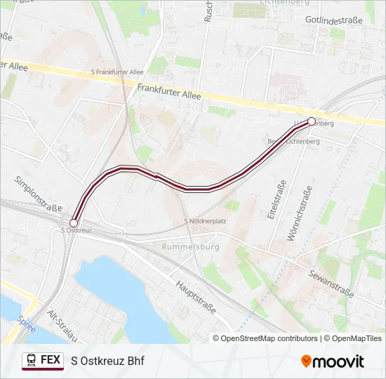 FEX Train Line Map