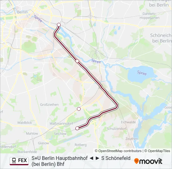 FEX Train Line Map