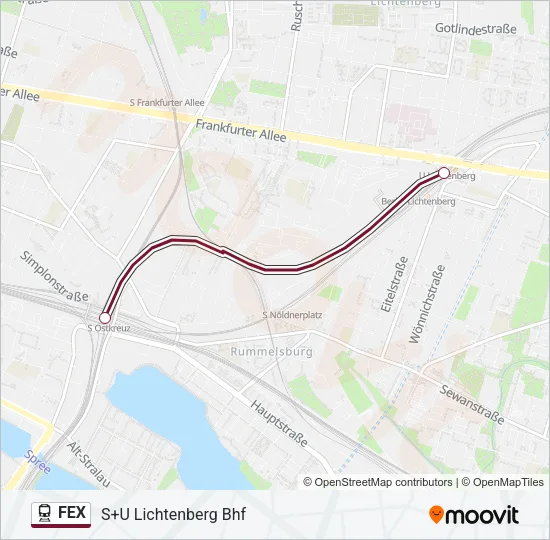 FEX Train Line Map