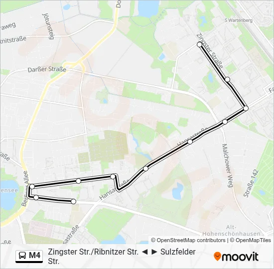 M4 Bus Line Map